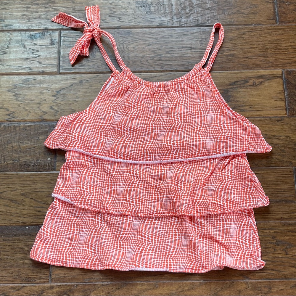 MICHAEL Michael Kors orange & white tiered tank top size medium - Picture 7 of 15